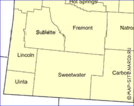 Administrativa mapa de Wyoming