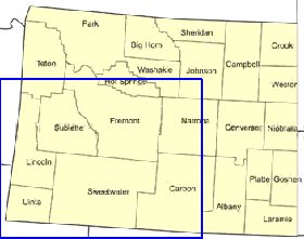 Administratives carte de Wyoming