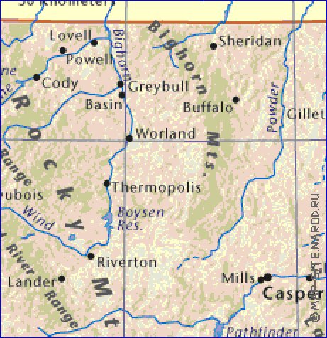 carte de Wyoming