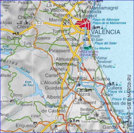 carte de  la province Province de Valence
