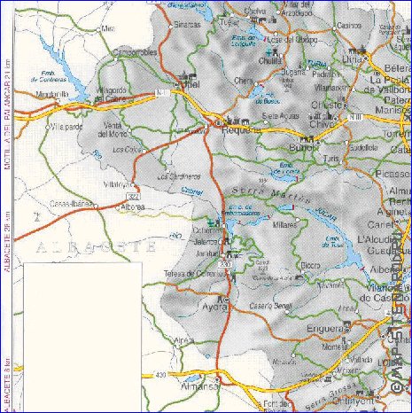 mapa de  provincia Provincia de Valencia