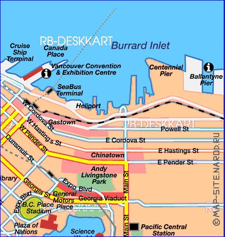 mapa de Vancouver em alemao