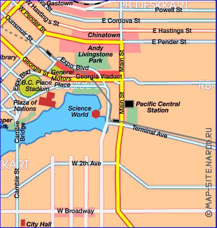 mapa de Vancouver em alemao