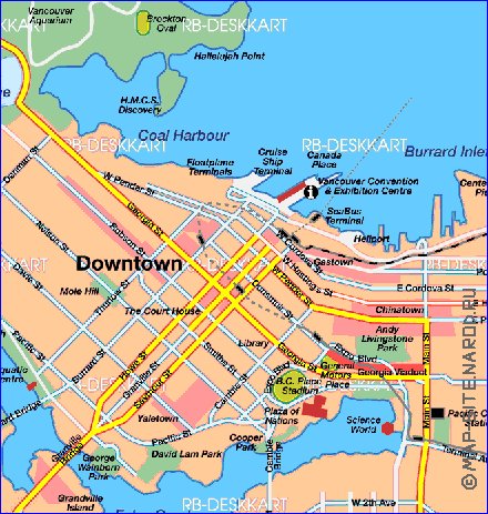 mapa de Vancouver em alemao