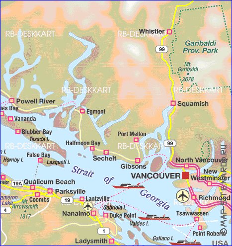 carte de  ile Ile de Vancouver