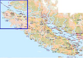 carte de  ile Ile de Vancouver
