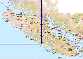 carte de  ile Ile de Vancouver