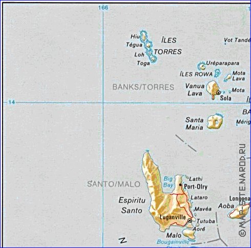 Administratives carte de Vanuatu