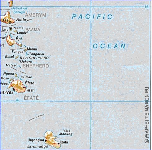 Administrativa mapa de Vanuatu