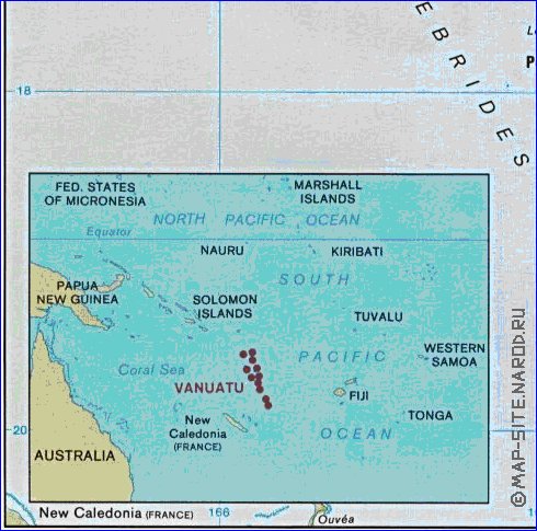 Administratives carte de Vanuatu