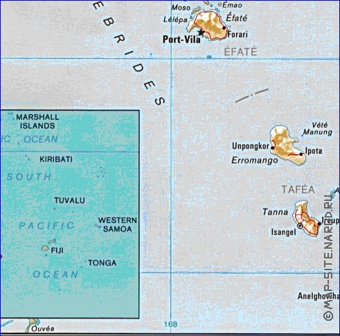 Administratives carte de Vanuatu