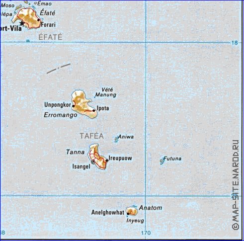 Administrativa mapa de Vanuatu