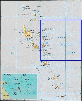 Administratives carte de Vanuatu