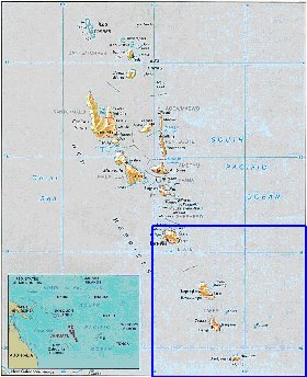 Administrativa mapa de Vanuatu