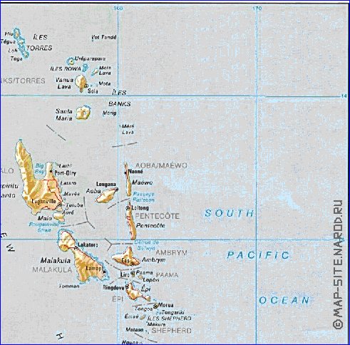 Administrativa mapa de Vanuatu