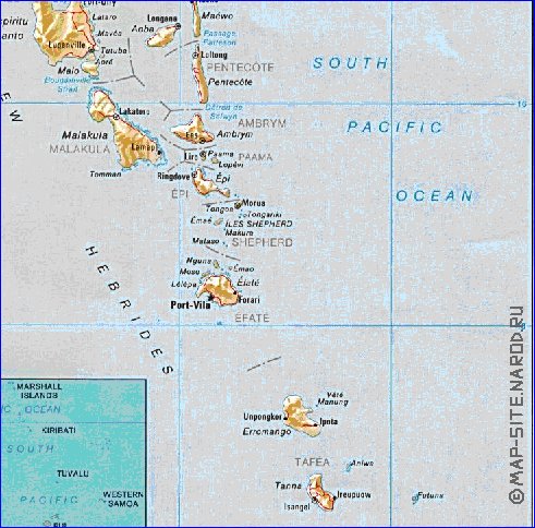 Administrativa mapa de Vanuatu