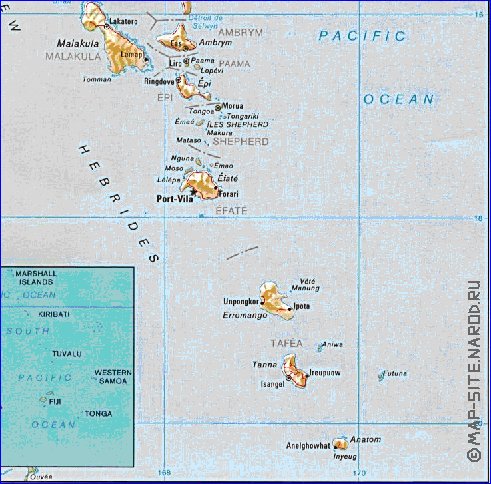 Administrativa mapa de Vanuatu