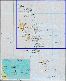 Administrativa mapa de Vanuatu