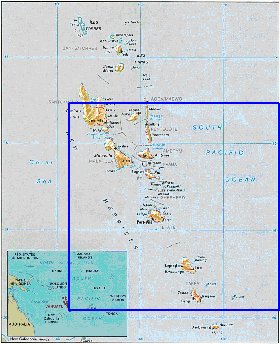 Administrativa mapa de Vanuatu