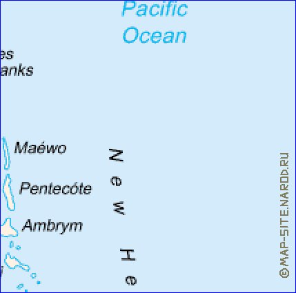 carte de Vanuatu en anglais