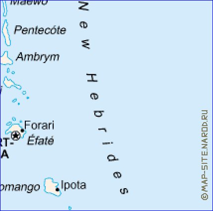 carte de Vanuatu en anglais