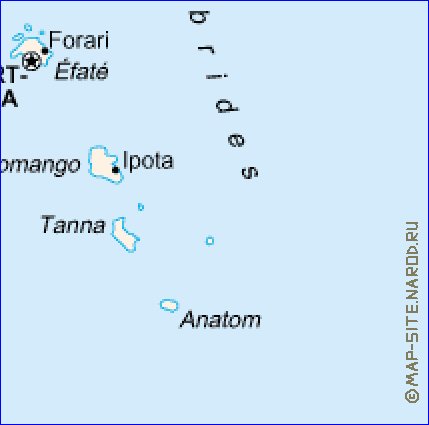 carte de Vanuatu en anglais