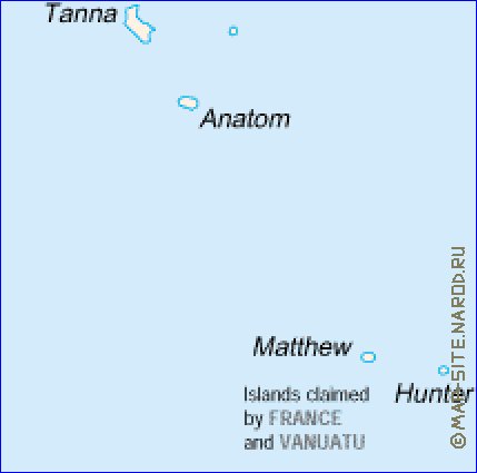 carte de Vanuatu en anglais