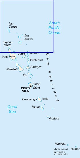 carte de Vanuatu en anglais