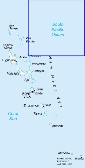 mapa de Vanuatu em ingles