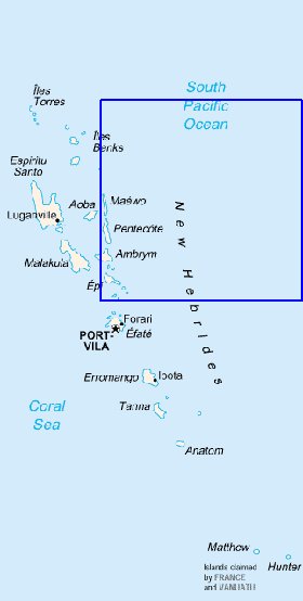 carte de Vanuatu en anglais