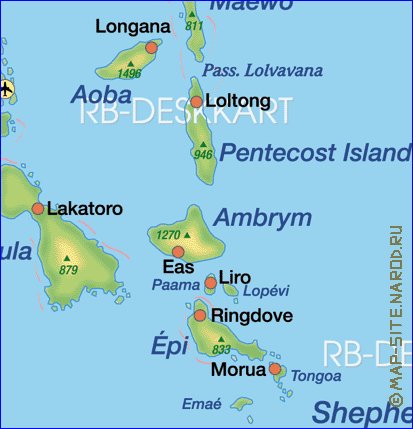 carte de Vanuatu en allemand