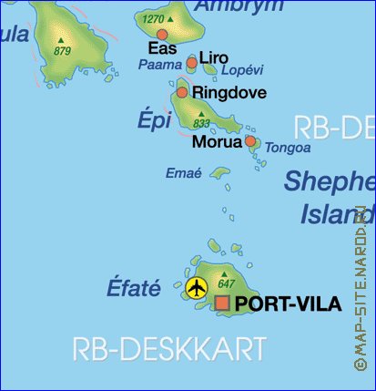 mapa de Vanuatu em alemao