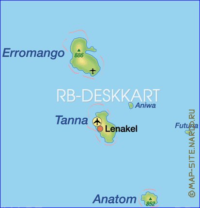 carte de Vanuatu en allemand