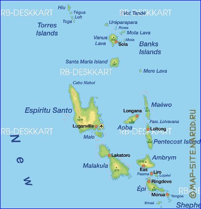 mapa de Vanuatu em alemao