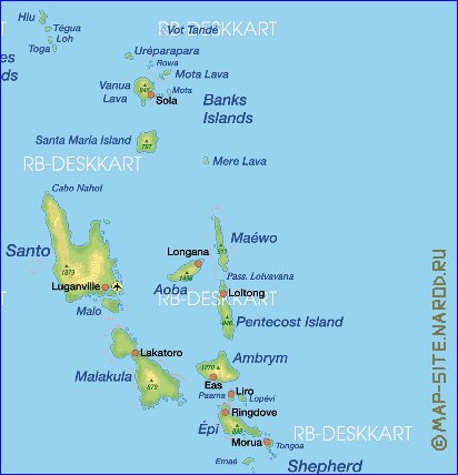 carte de Vanuatu en allemand