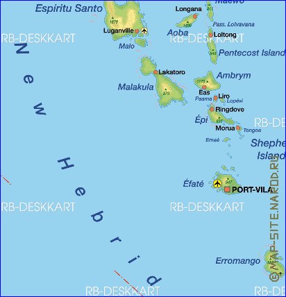 mapa de Vanuatu em alemao