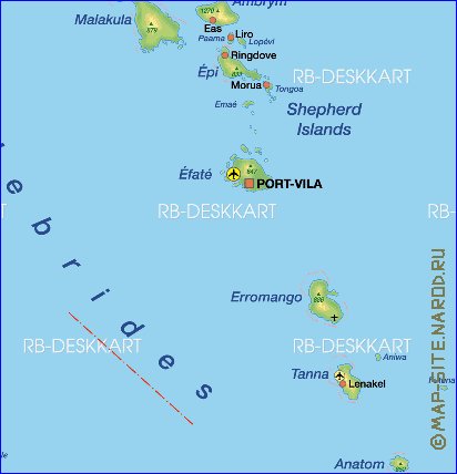 mapa de Vanuatu em alemao