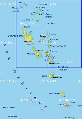 carte de Vanuatu en allemand