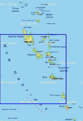 mapa de Vanuatu em alemao