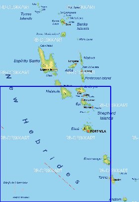 carte de Vanuatu en allemand