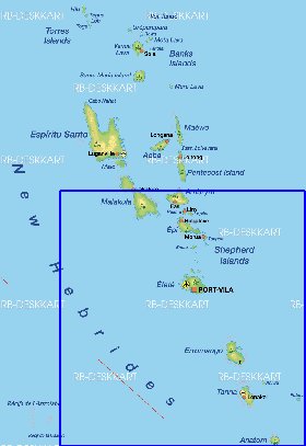 mapa de Vanuatu em alemao