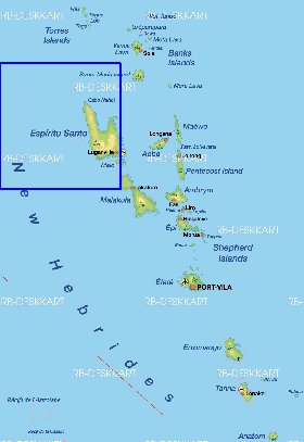 carte de Vanuatu en allemand