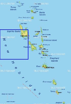 carte de Vanuatu en allemand