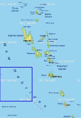 mapa de Vanuatu em alemao