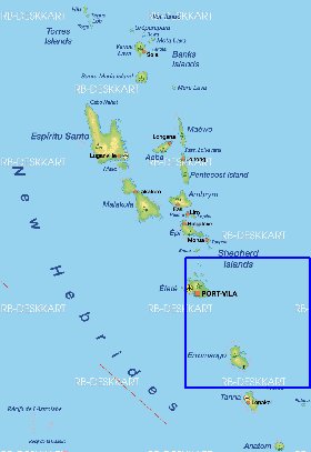 mapa de Vanuatu em alemao