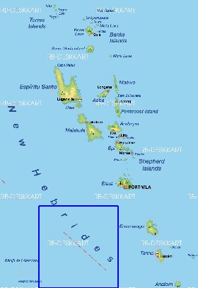 carte de Vanuatu en allemand