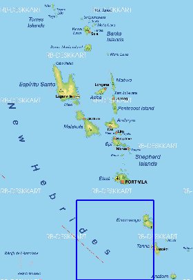 mapa de Vanuatu em alemao