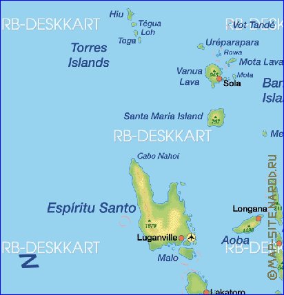 mapa de Vanuatu em alemao