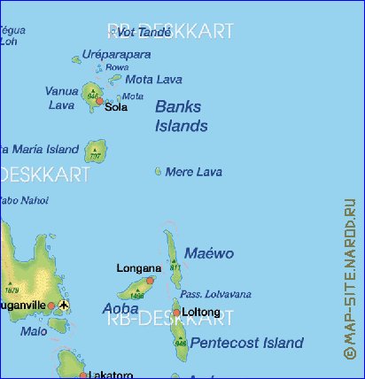 carte de Vanuatu en allemand