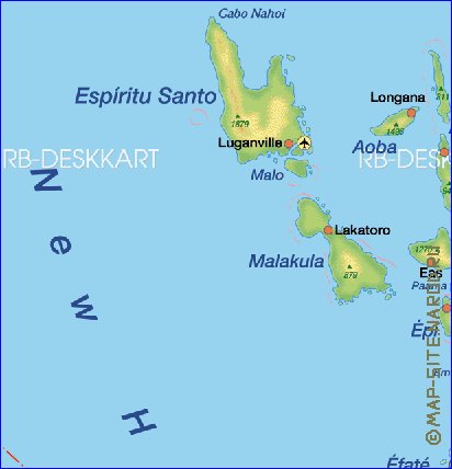 carte de Vanuatu en allemand